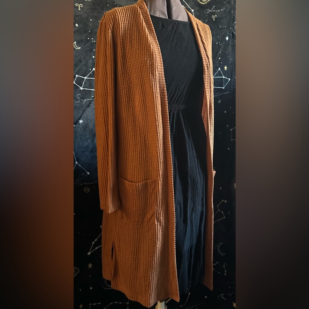 Light Orange Sweater Duster